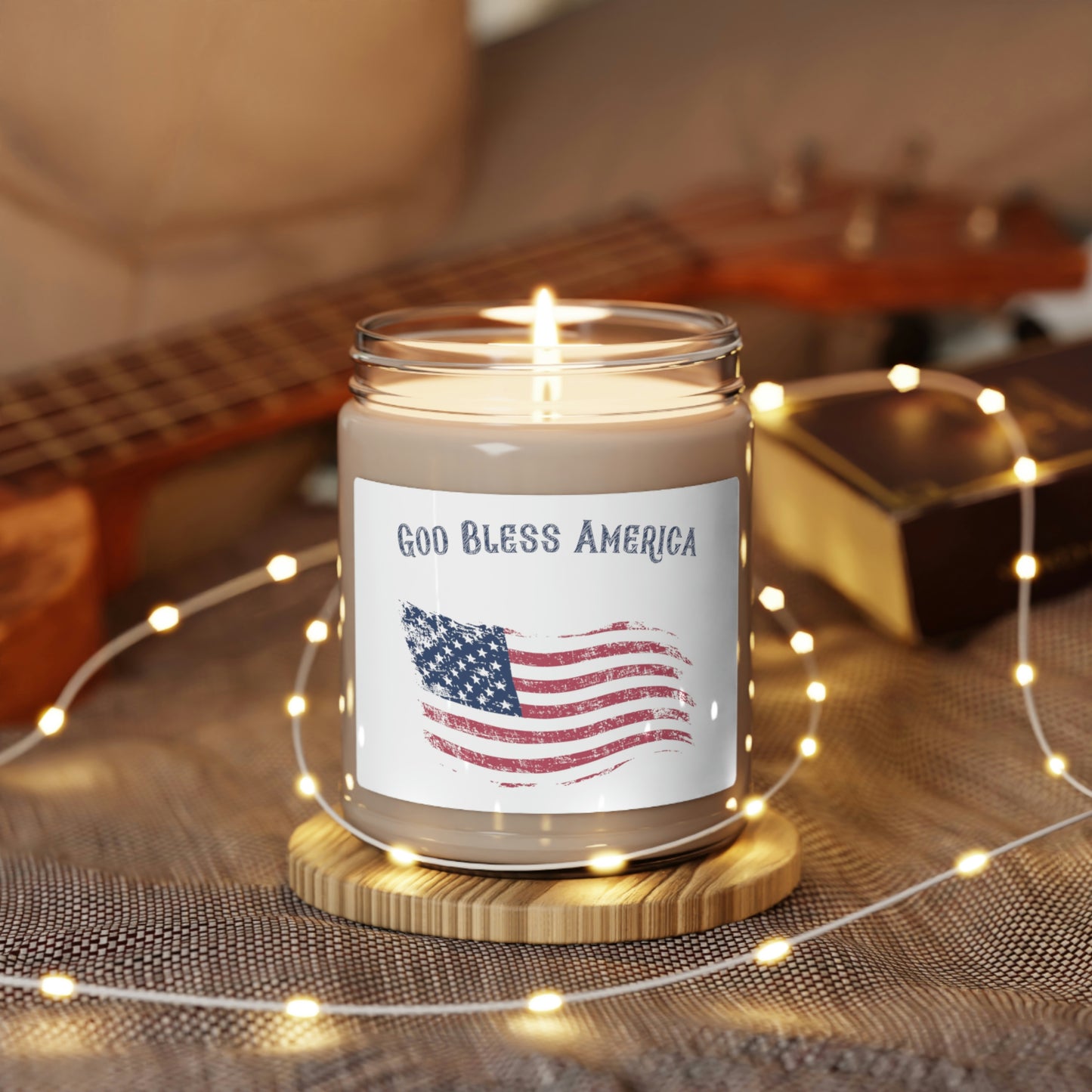 Long-lasting American pride candle with cotton wick