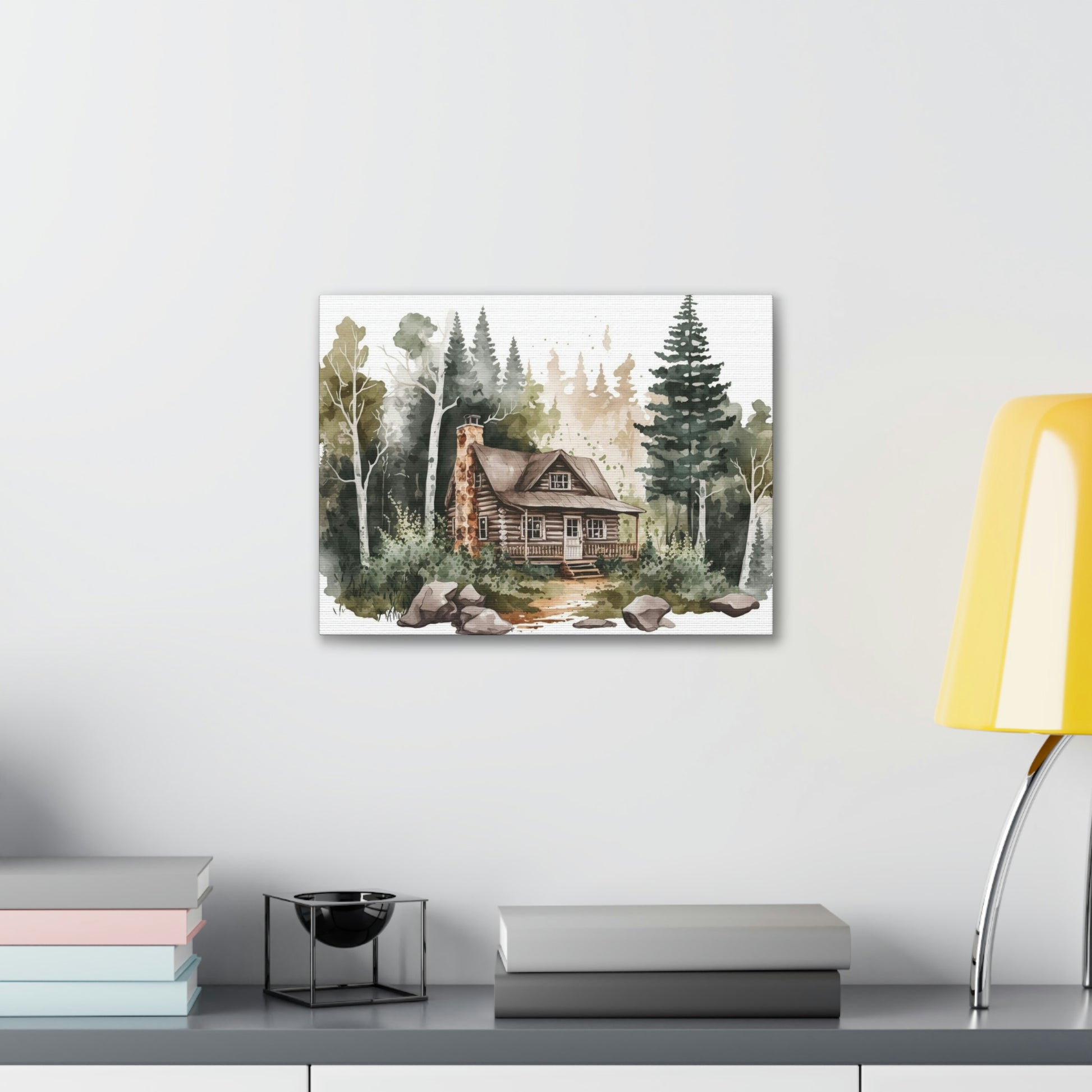 "Cabin In The Woods Watercolor" Wall Art - Weave Got Gifts - Unique Gifts You Won’t Find Anywhere Else!