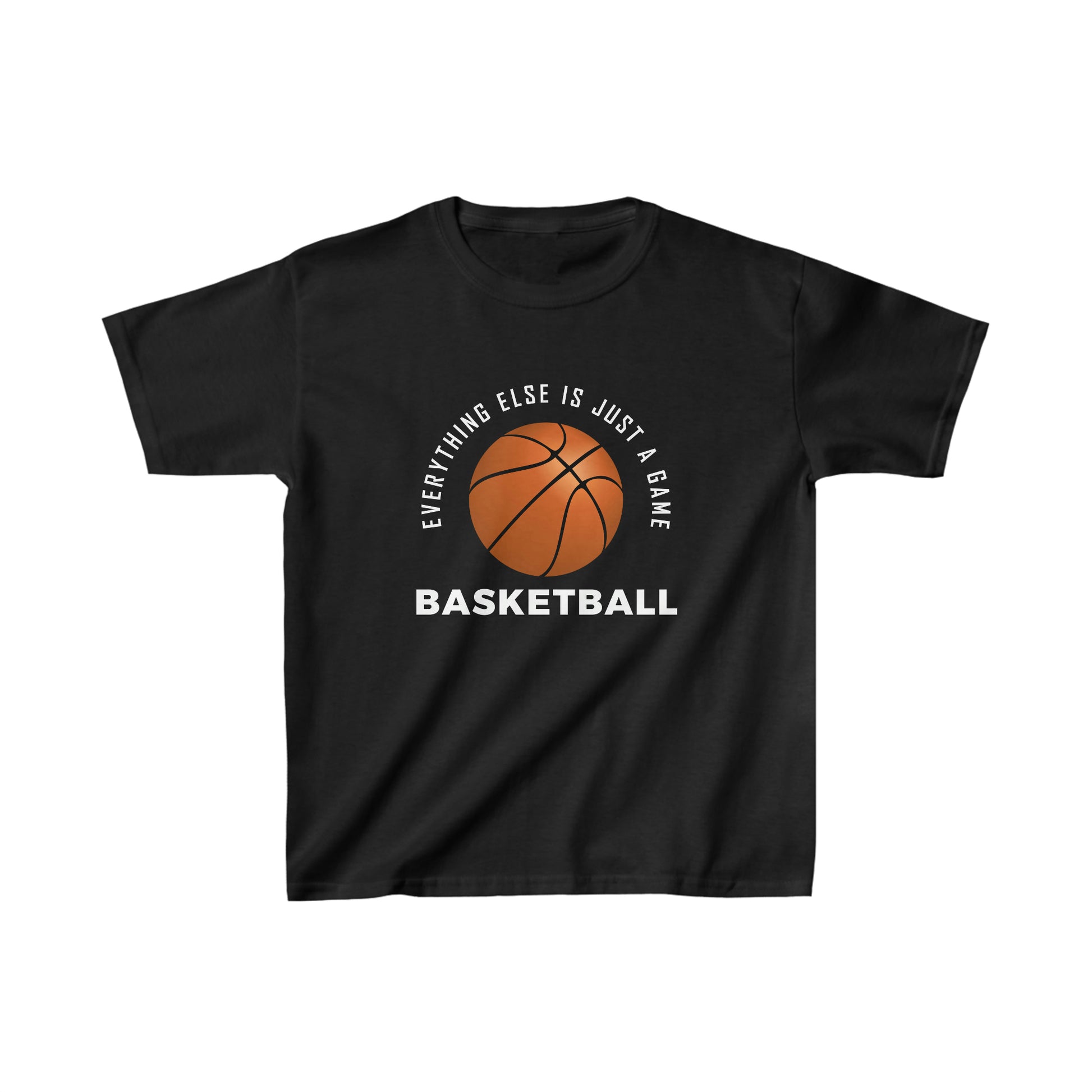 Youth basketball tee featuring "Everything Else is Just a Game" design.
