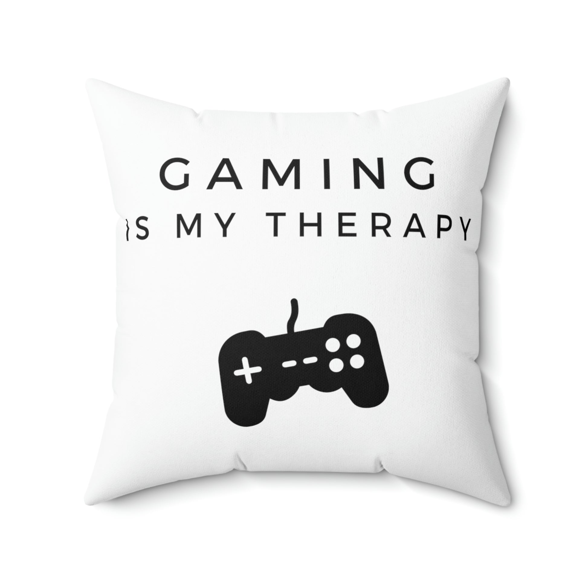 Double-sided gaming pillow with sleek black-and-white design
