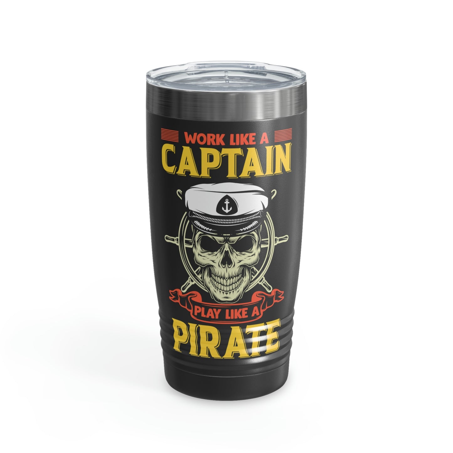 Stainless steel pirate captain tumbler for travel
