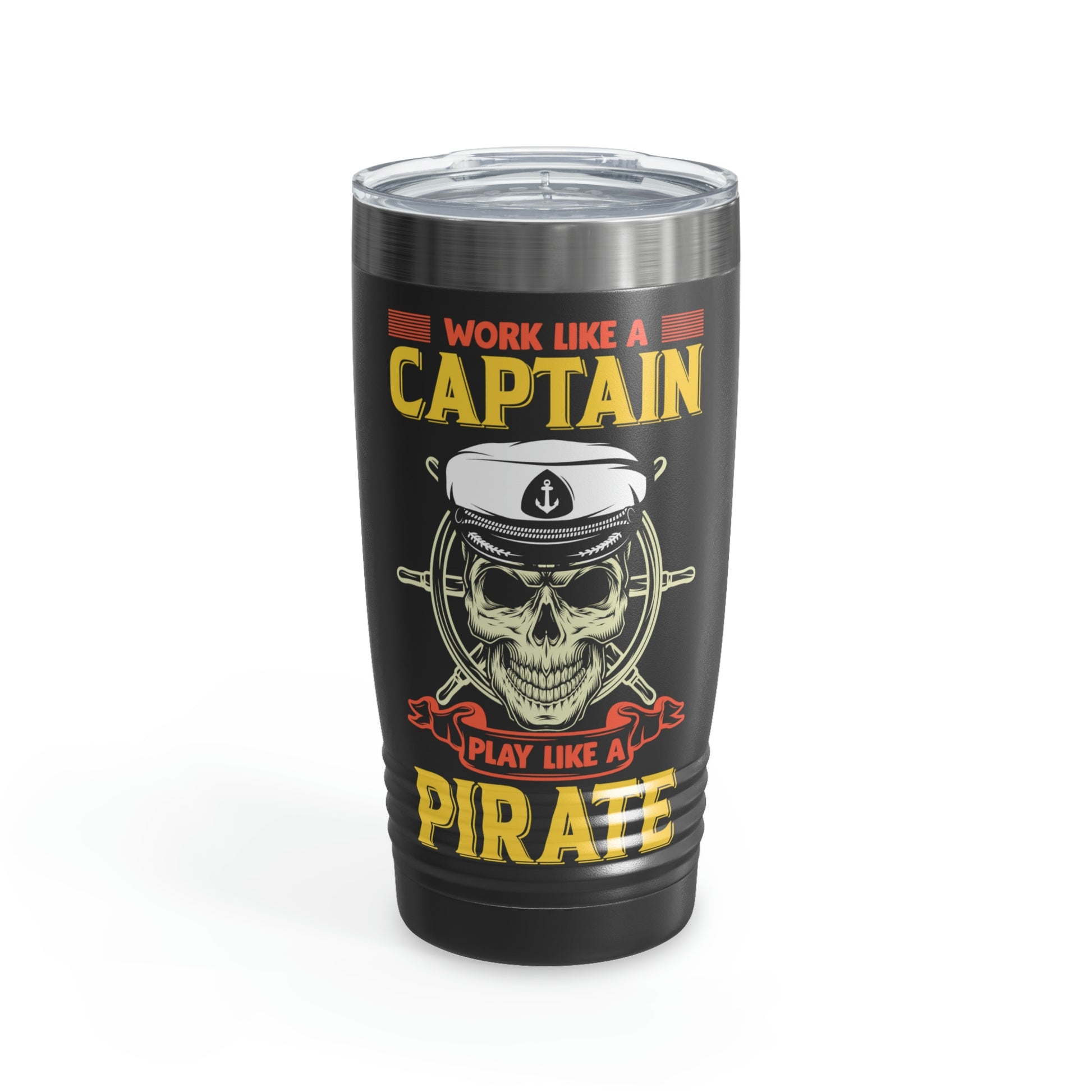 Stainless steel pirate captain tumbler for travel
