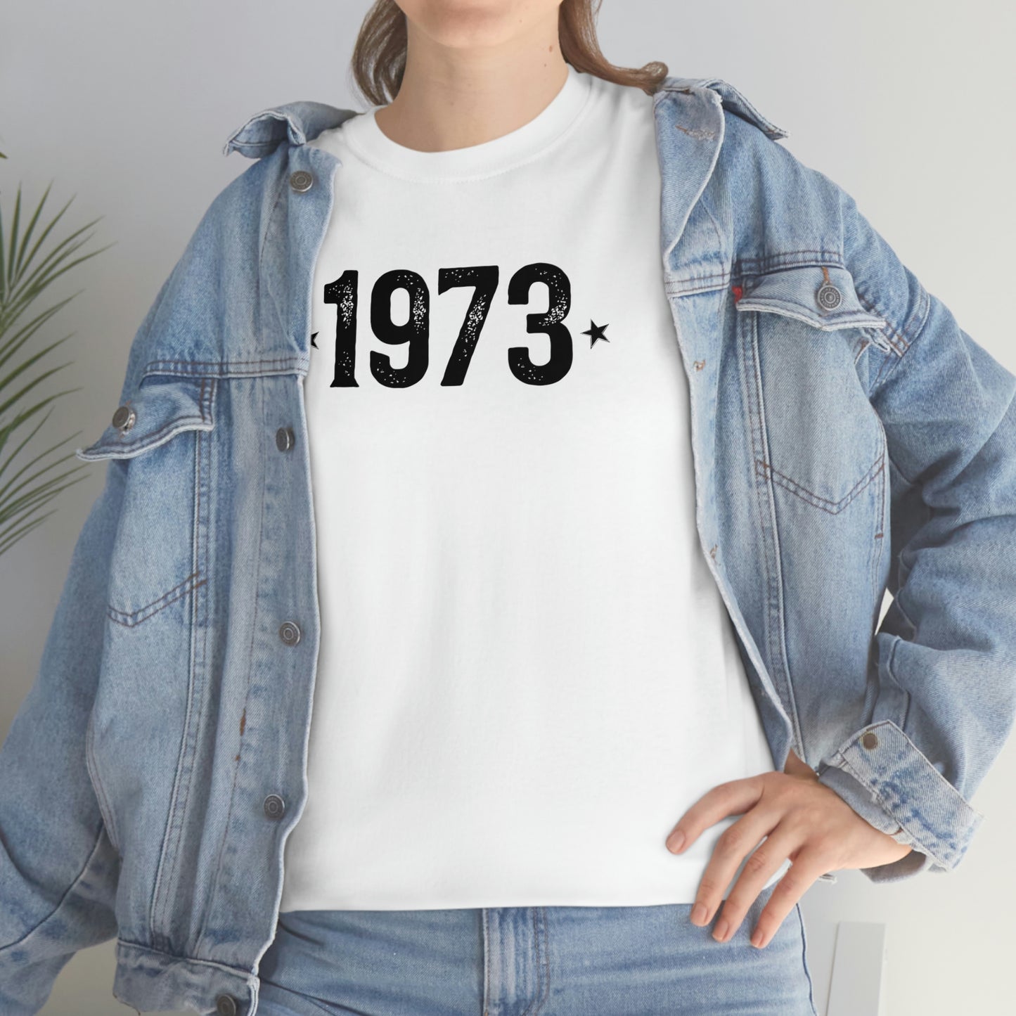 "1973 Birthday Year" classic cotton T-shirt for vintage style lovers.