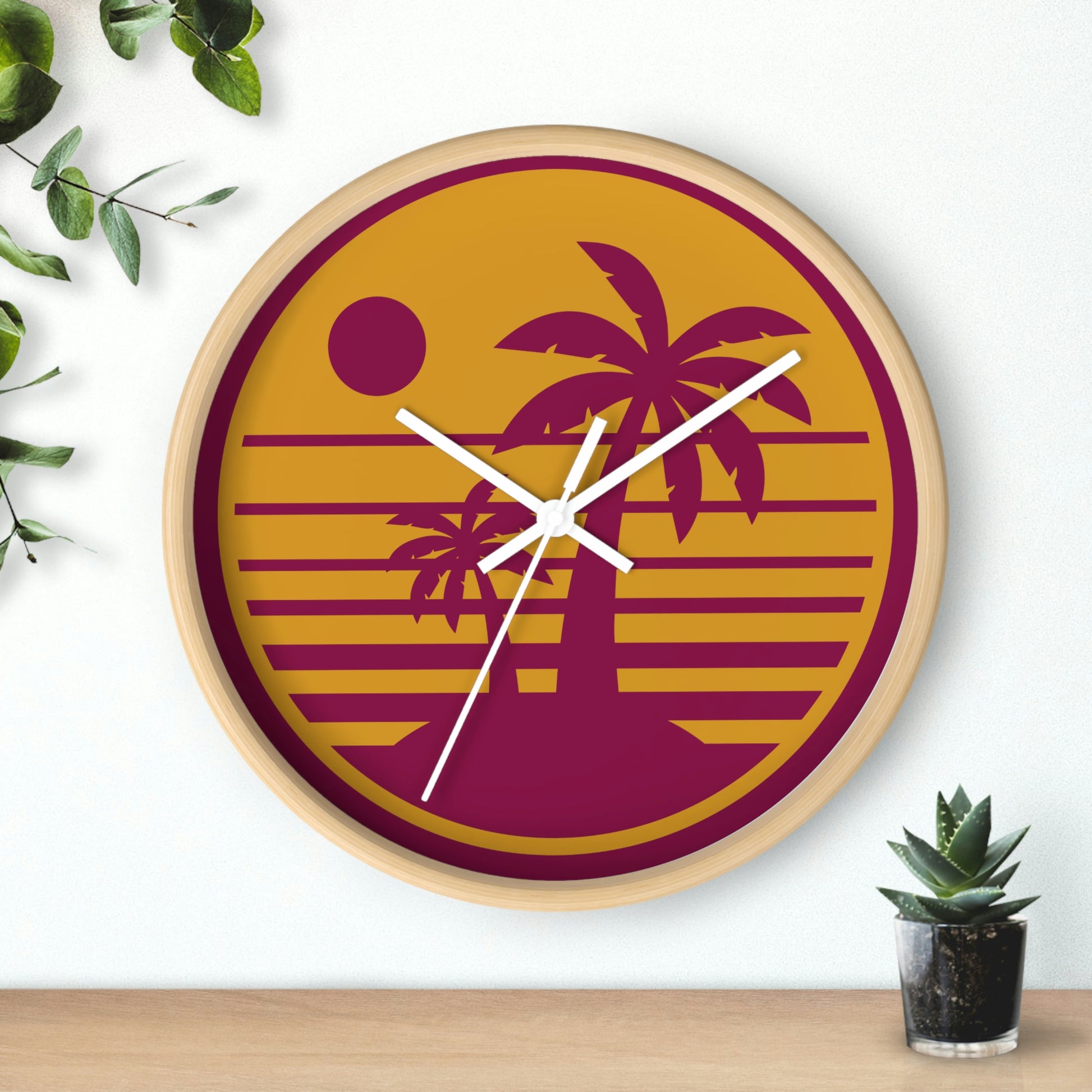 “Palm Tree Beach” Clock - Weave Got Gifts - Unique Gifts You Won’t Find Anywhere Else!