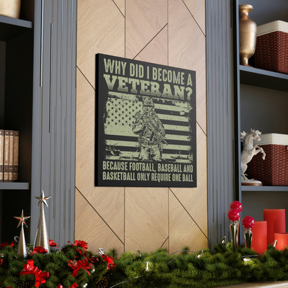 Humorous military wall art for veterans featuring American flag graphic
