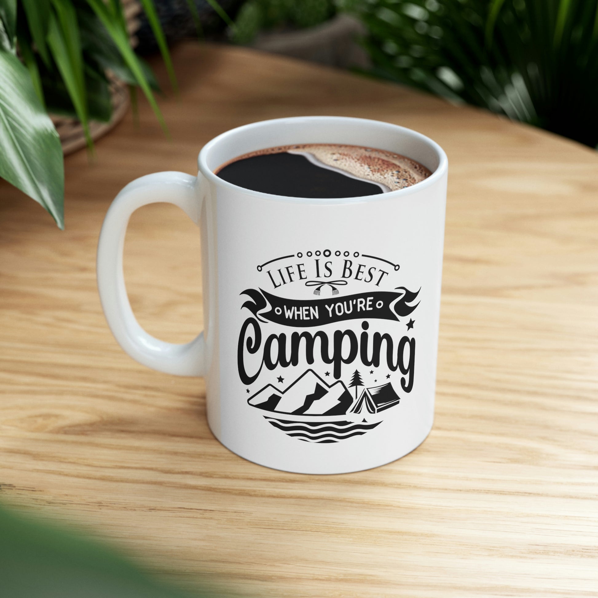 Durable ceramic camping coffee mug
