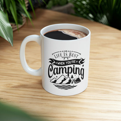 Durable ceramic camping coffee mug
