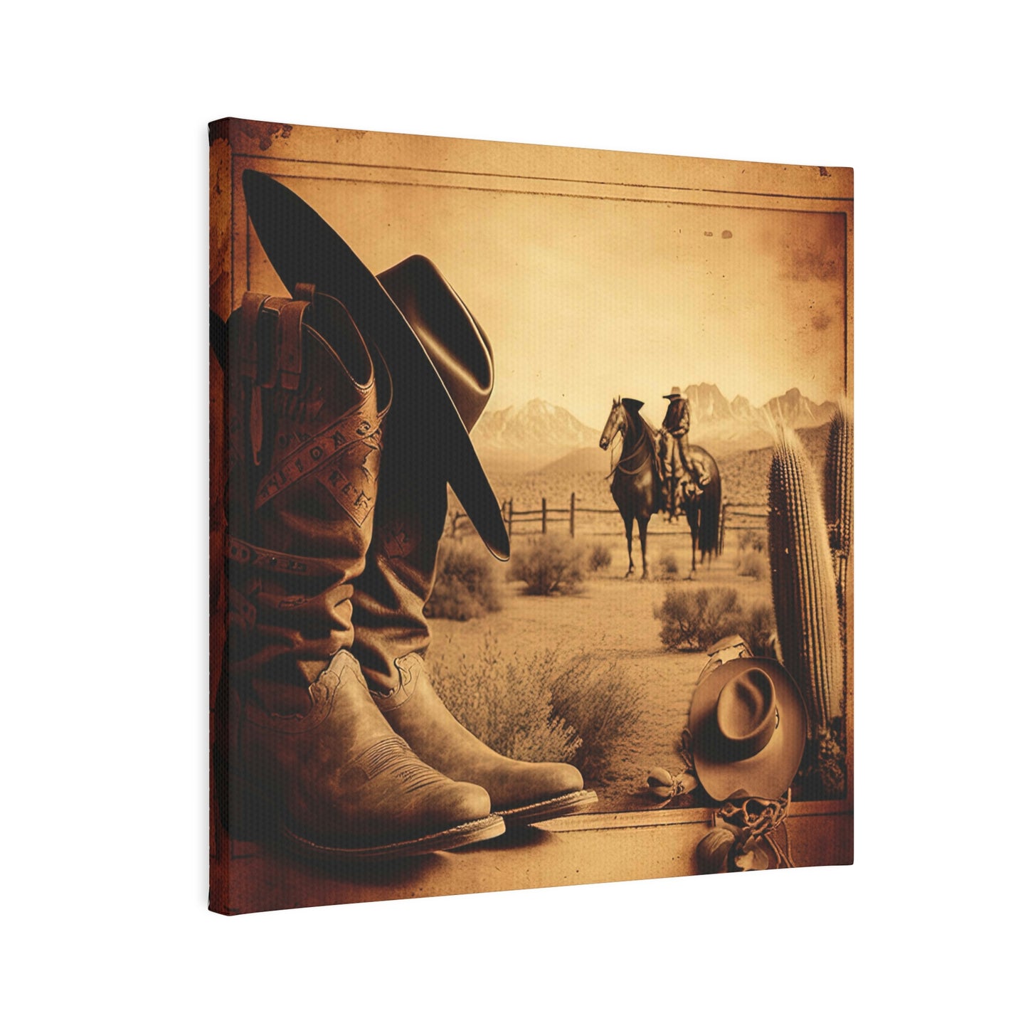 "Cowboy Boots & Cowboy Hat" Western Canvas Wall Art - Weave Got Gifts - Unique Gifts You Won’t Find Anywhere Else!