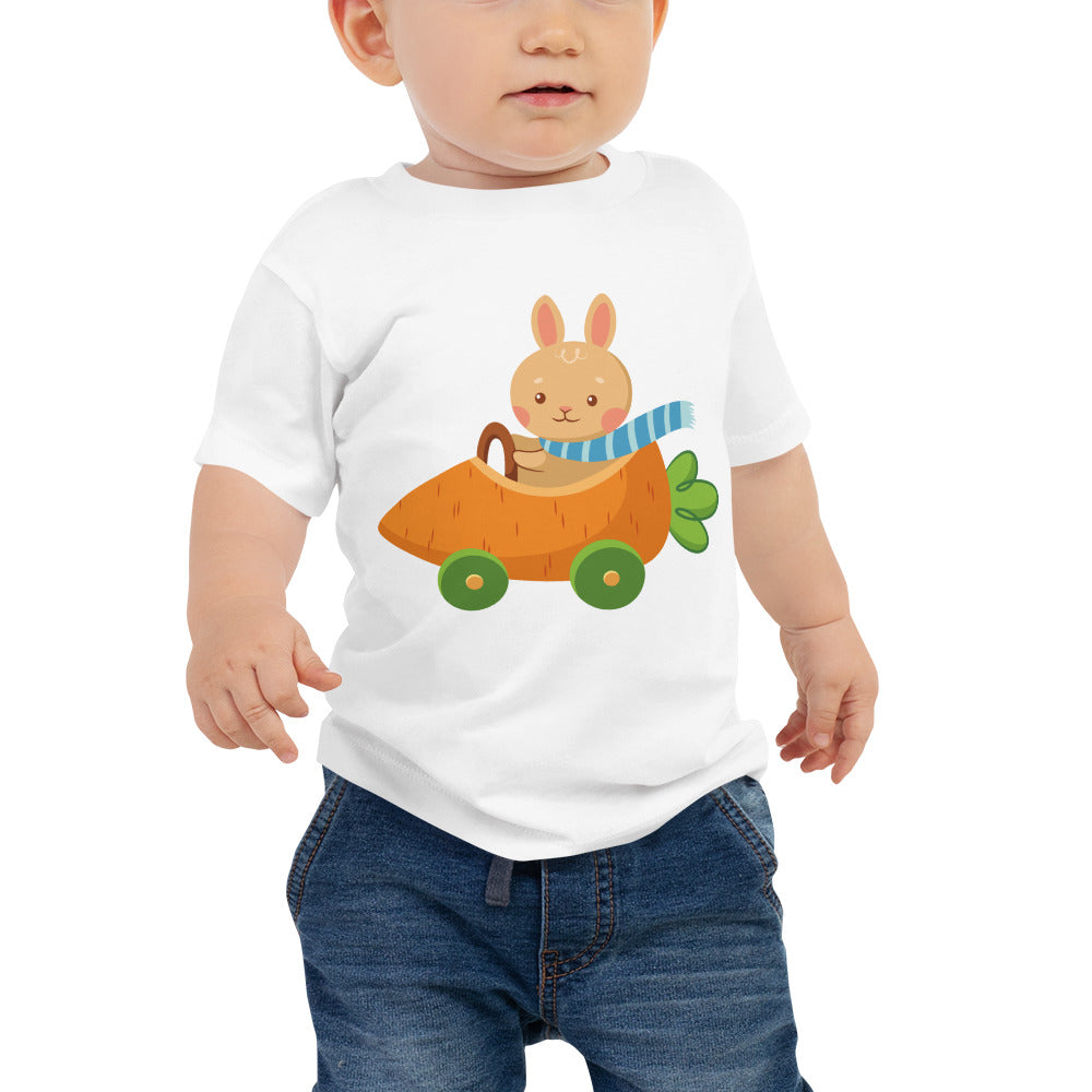 “Easter Bunny In Carrot Car” Baby T-Shirt - Weave Got Gifts - Unique Gifts You Won’t Find Anywhere Else!