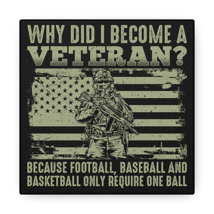Black background veteran wall decor with light green-tan text
