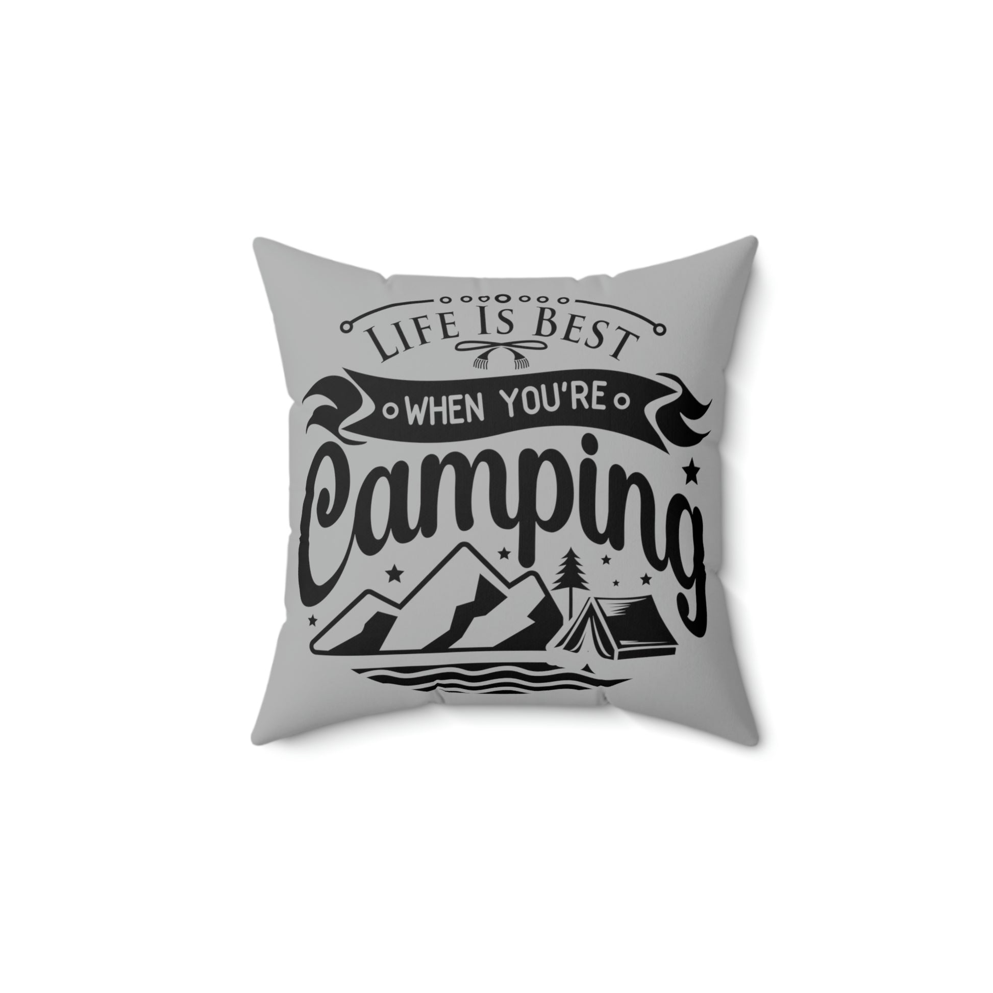 "Life Is Best When You're Camping" Throw Pillow - Weave Got Gifts - Unique Gifts You Won’t Find Anywhere Else!