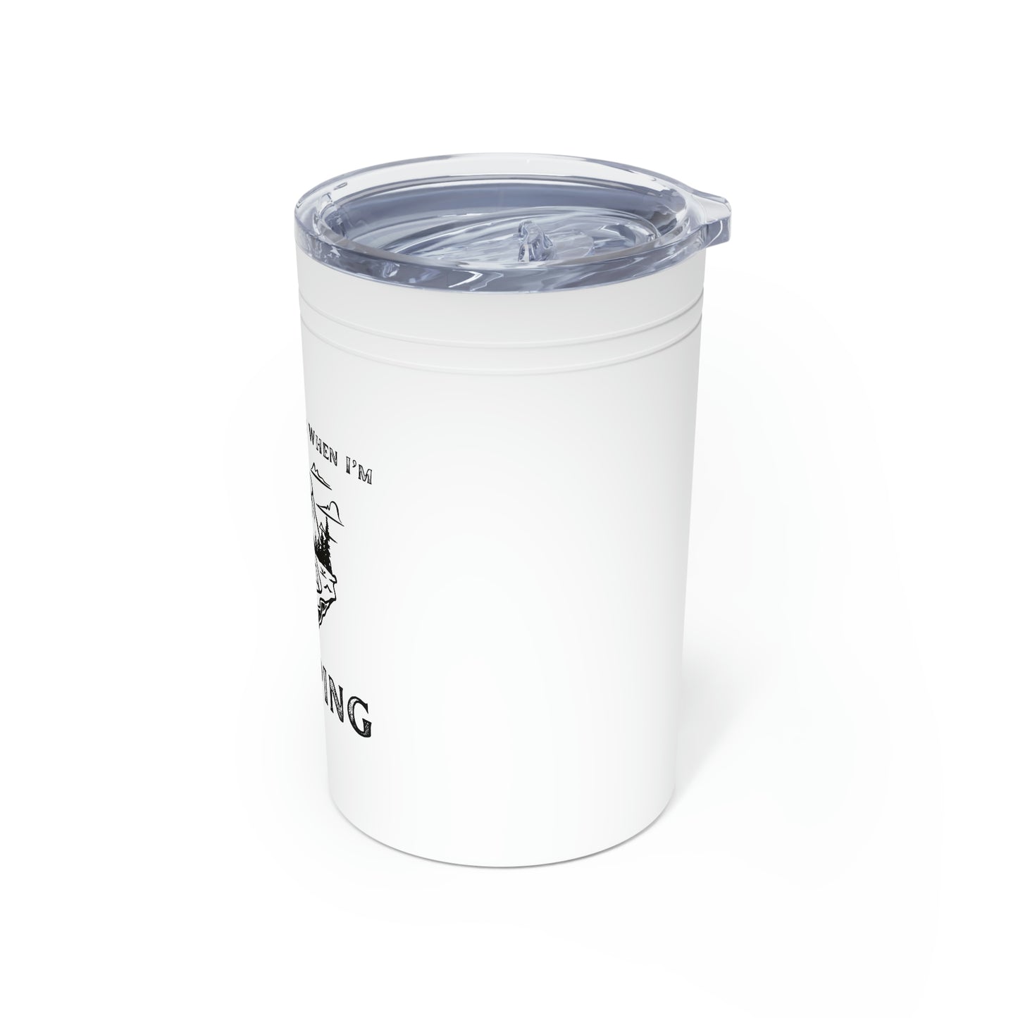 White camping tumbler with mountain design
