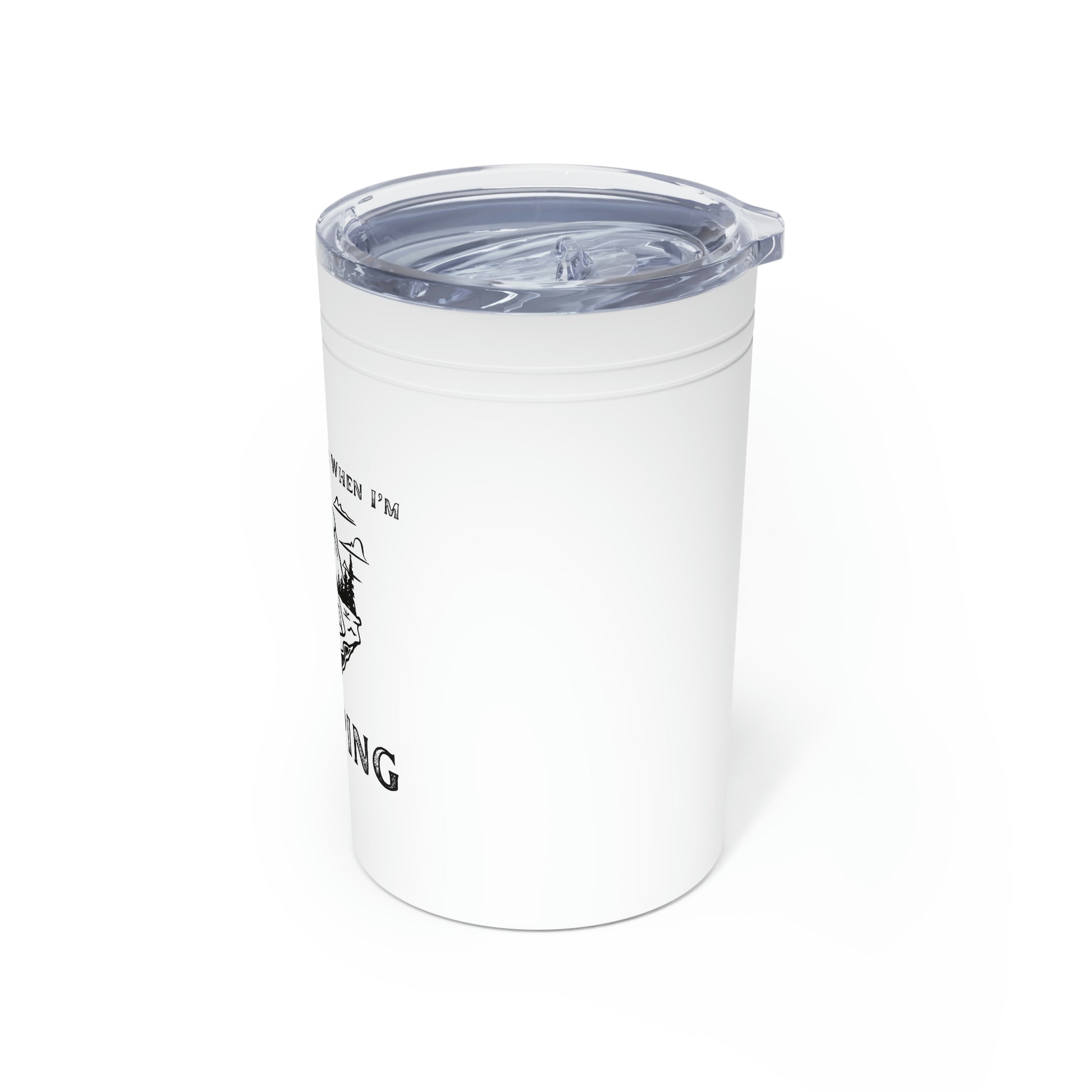 White camping tumbler with mountain design
