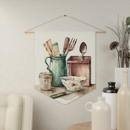 Vintage kitchenware pennant for home decor
