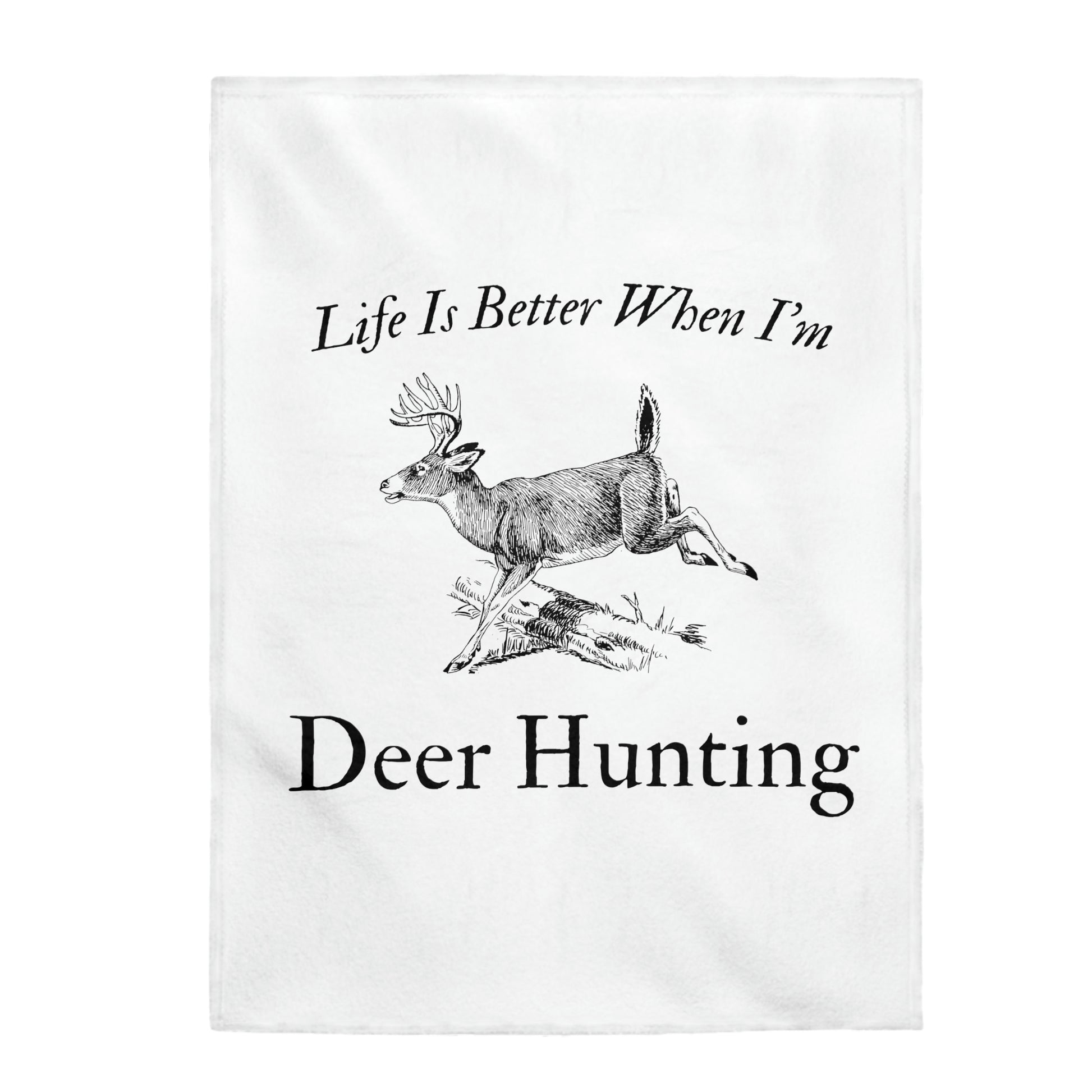 High-quality hunting blanket featuring a running deer design
