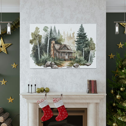"Cabin In The Woods Watercolor" Wall Art - Weave Got Gifts - Unique Gifts You Won’t Find Anywhere Else!