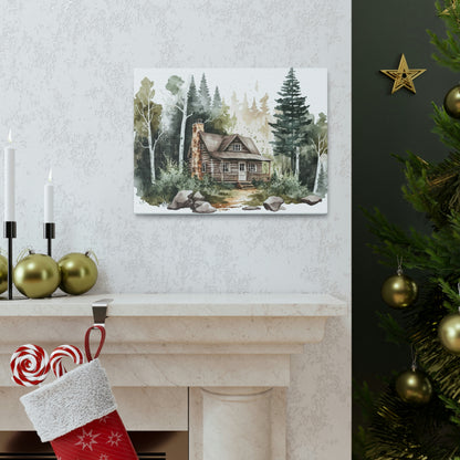 "Cabin In The Woods Watercolor" Wall Art - Weave Got Gifts - Unique Gifts You Won’t Find Anywhere Else!
