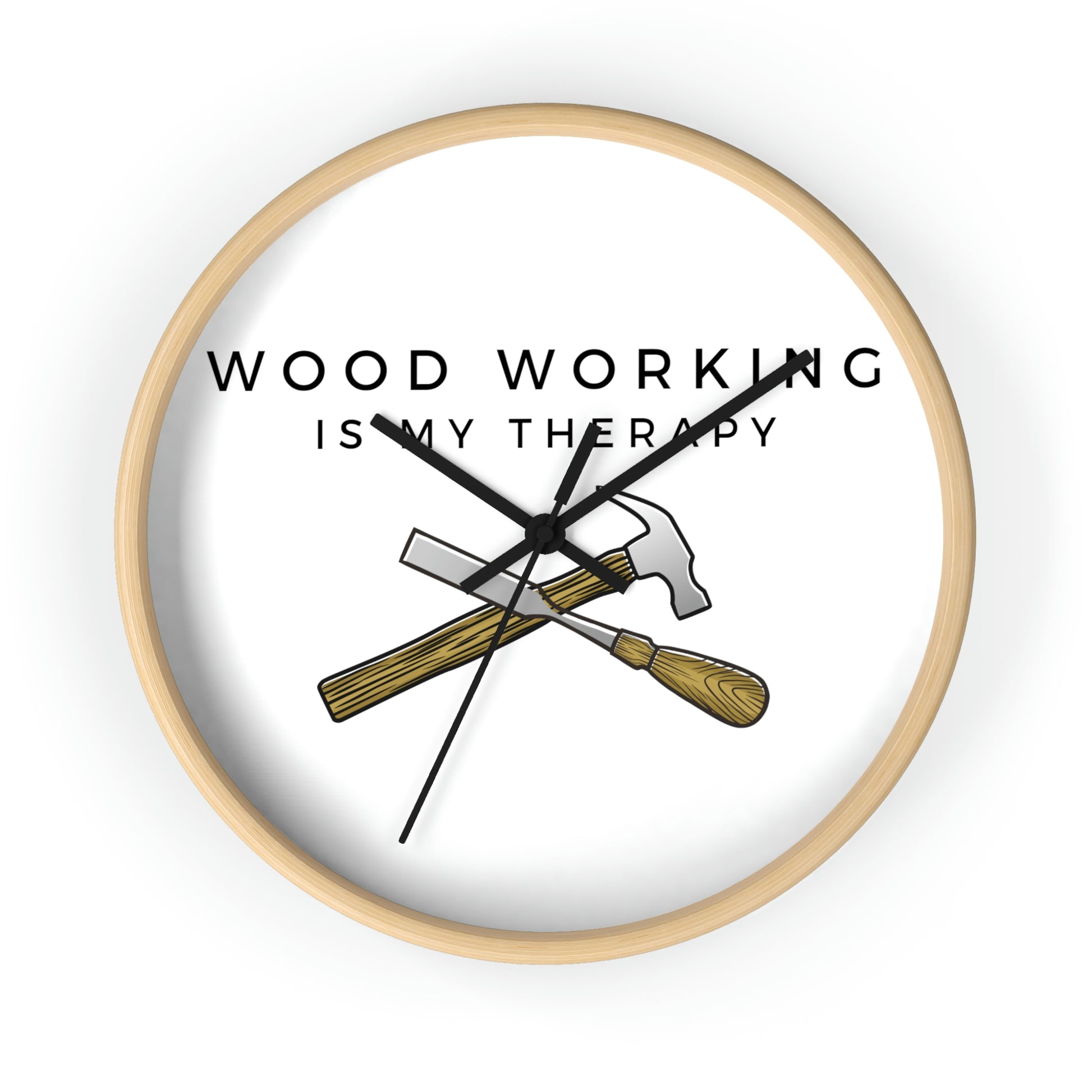 “Woodworking Is My Therapy” Clock - Weave Got Gifts - Unique Gifts You Won’t Find Anywhere Else!