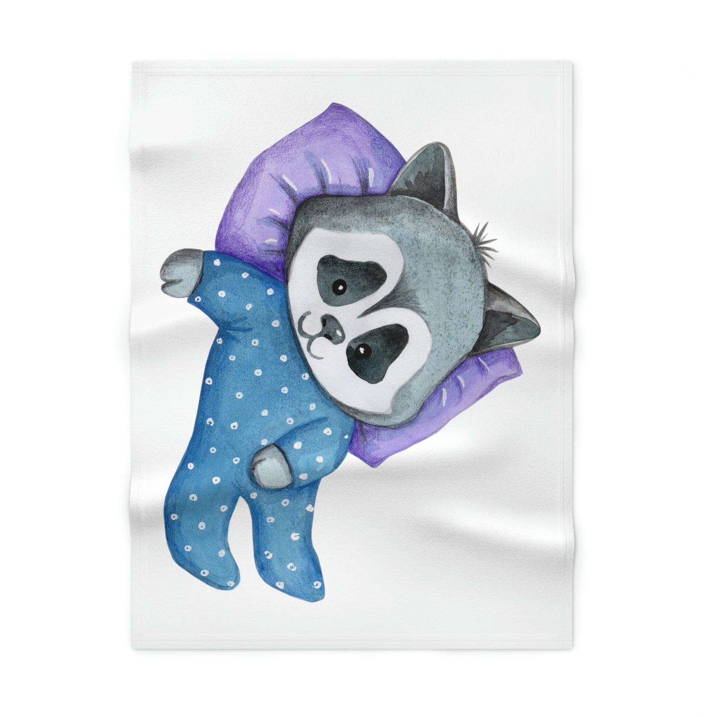Soft polyester baby raccoon blanket for nurseries
