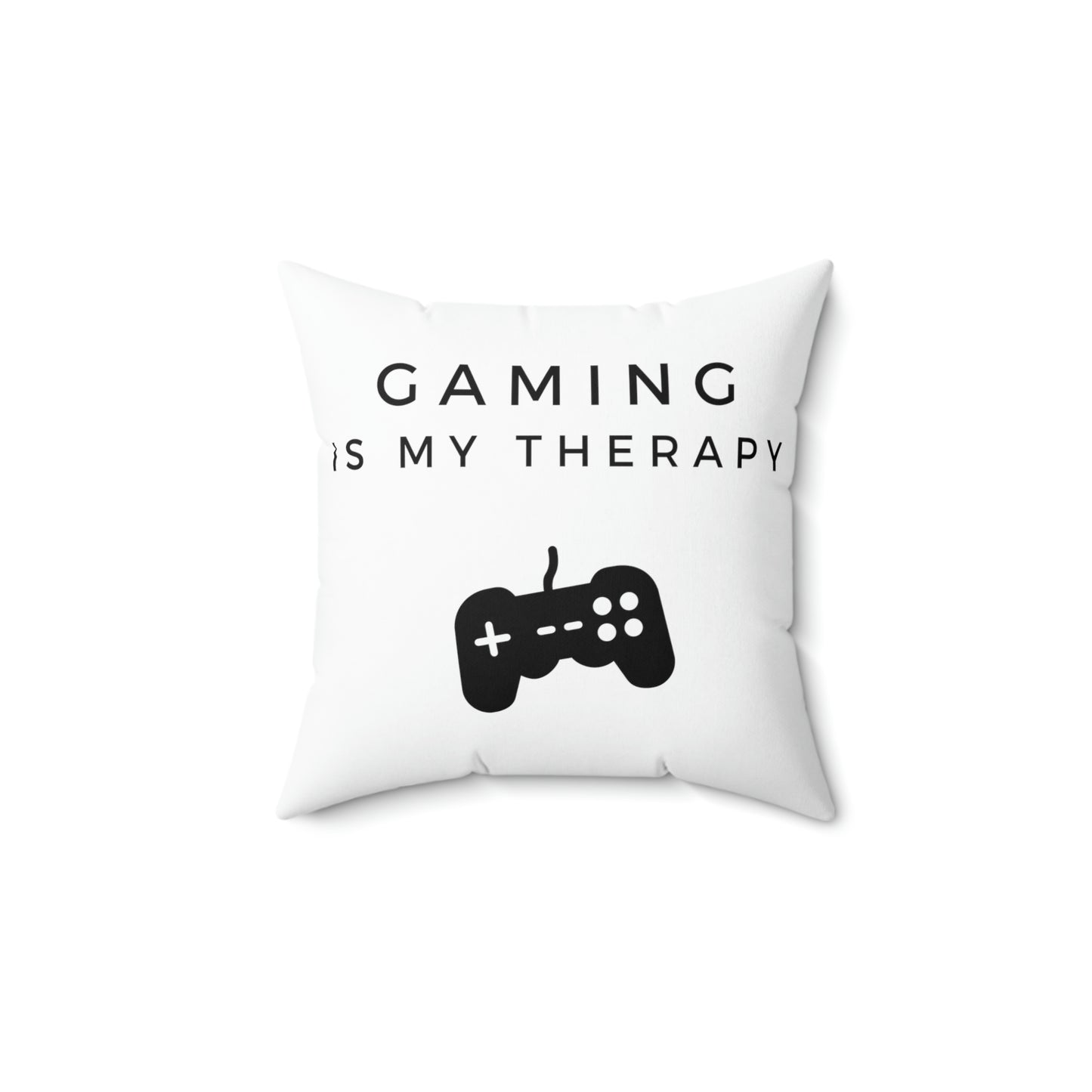Game room decor pillow featuring gaming is my therapy text
