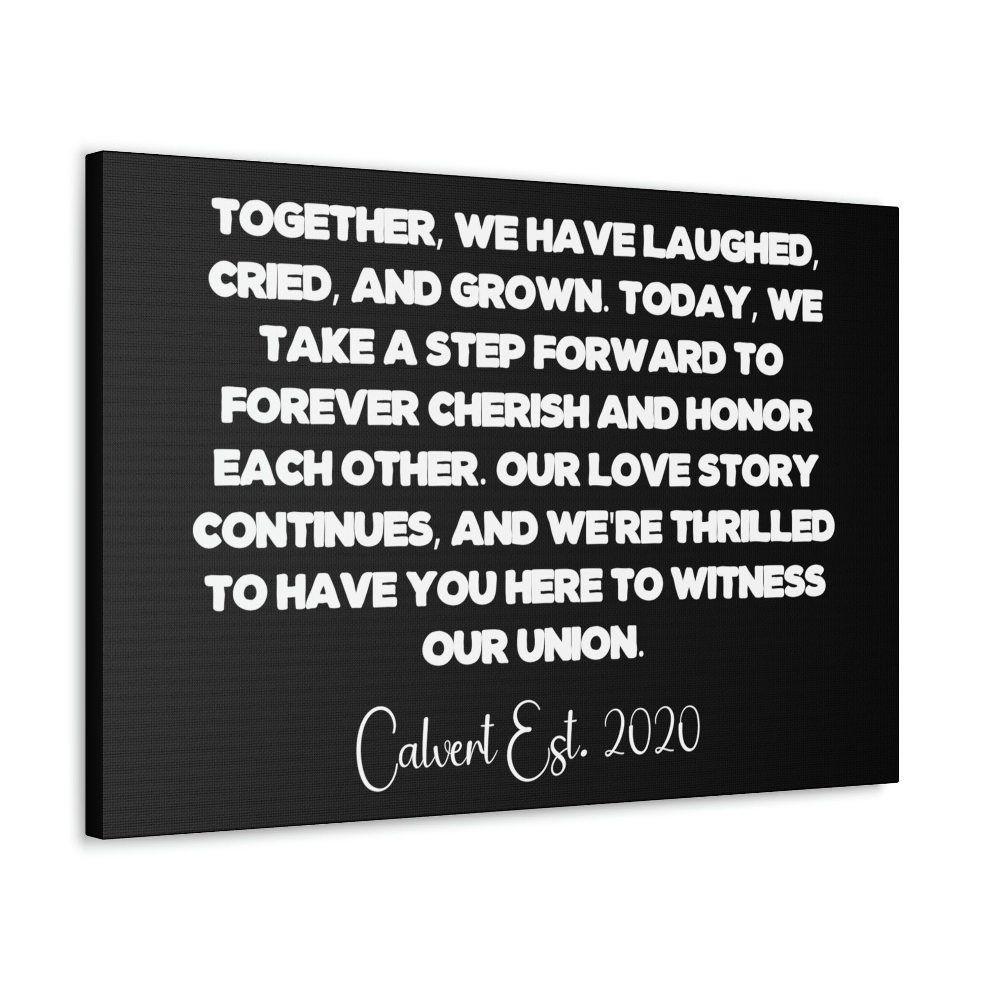 Personalized wedding day canvas with custom background
