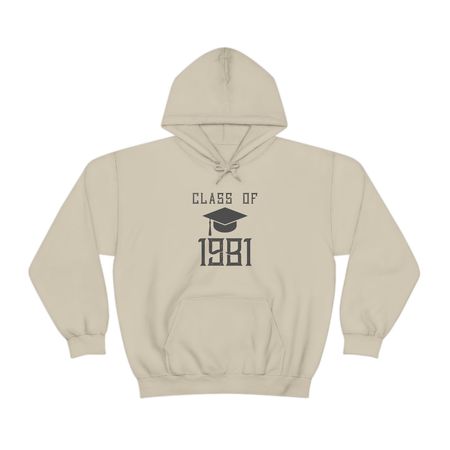 "Cozy and nostalgic 'Class Of 1981' hoodie for graduates."