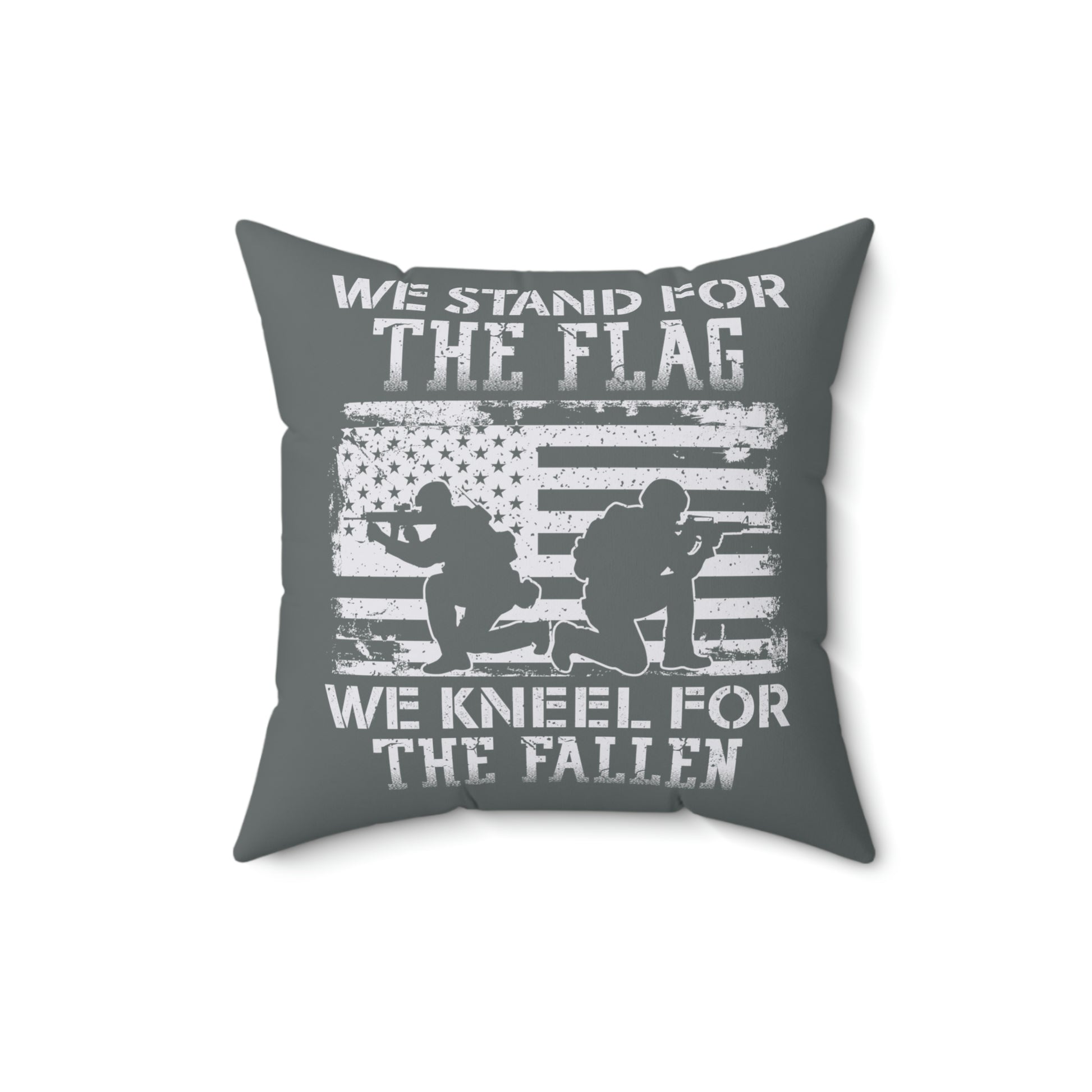 Grey throw pillow for patriotic home decor
