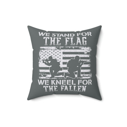 Grey throw pillow for patriotic home decor

