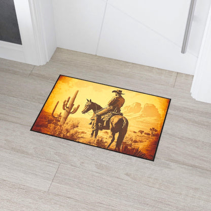 Cowboy on horseback door mat for Western-themed homes