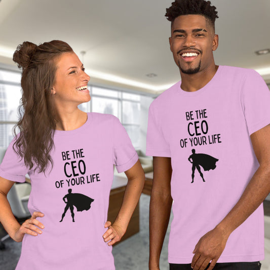 Be the CEO of Your Life t-shirt with superhero silhouette graphic
