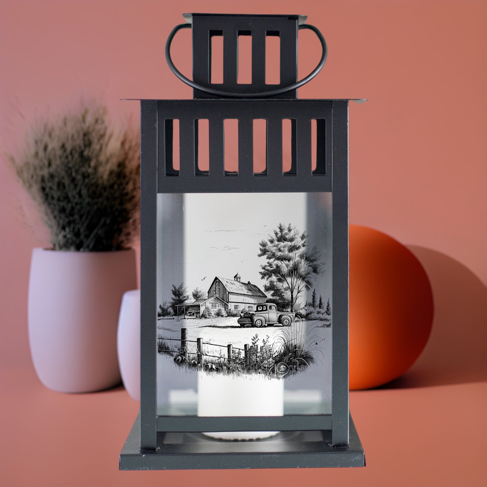 "Vintage Farm" Lantern Décor - Weave Got Gifts - Unique Gifts You Won’t Find Anywhere Else!