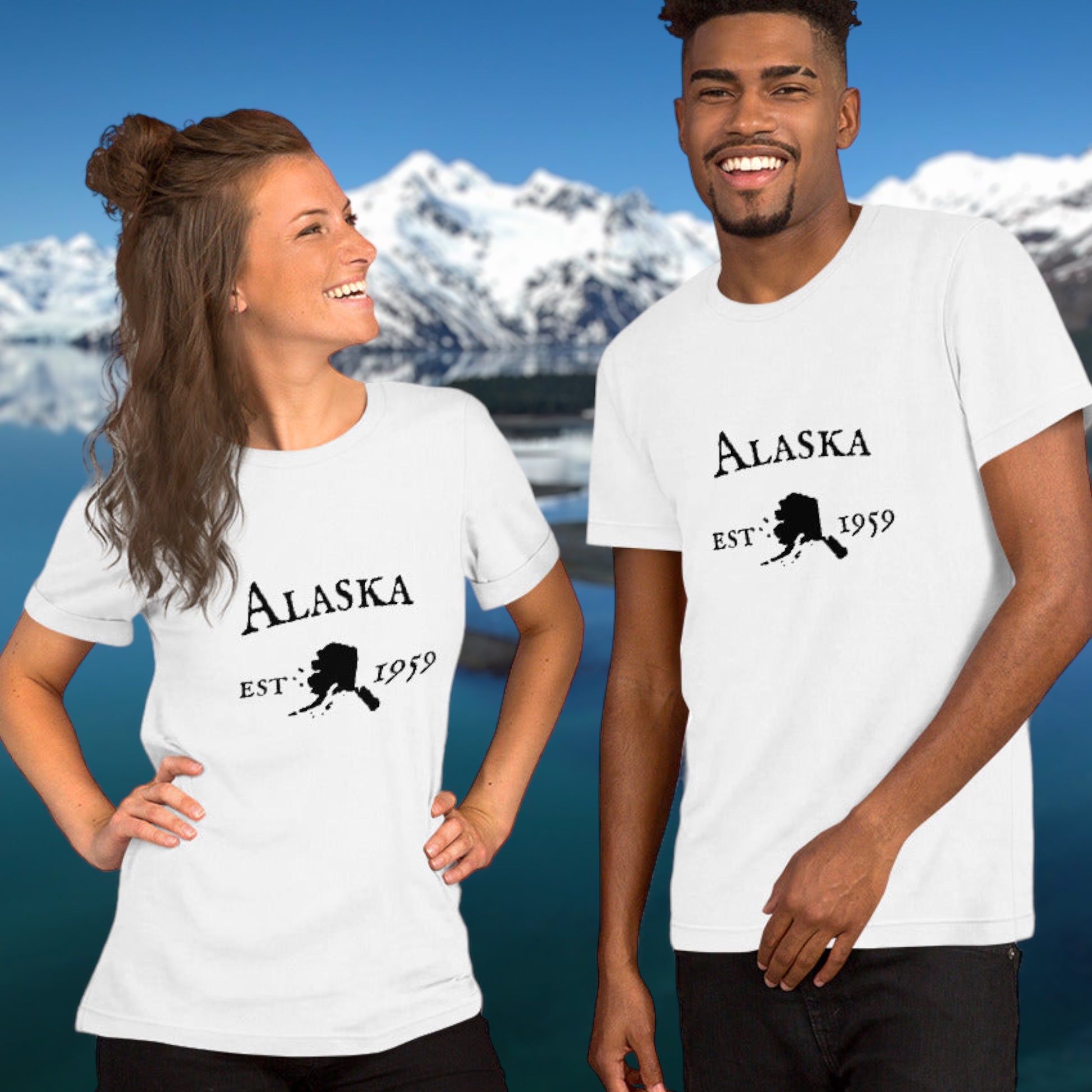 Alaska shirt with state outline and est. date
