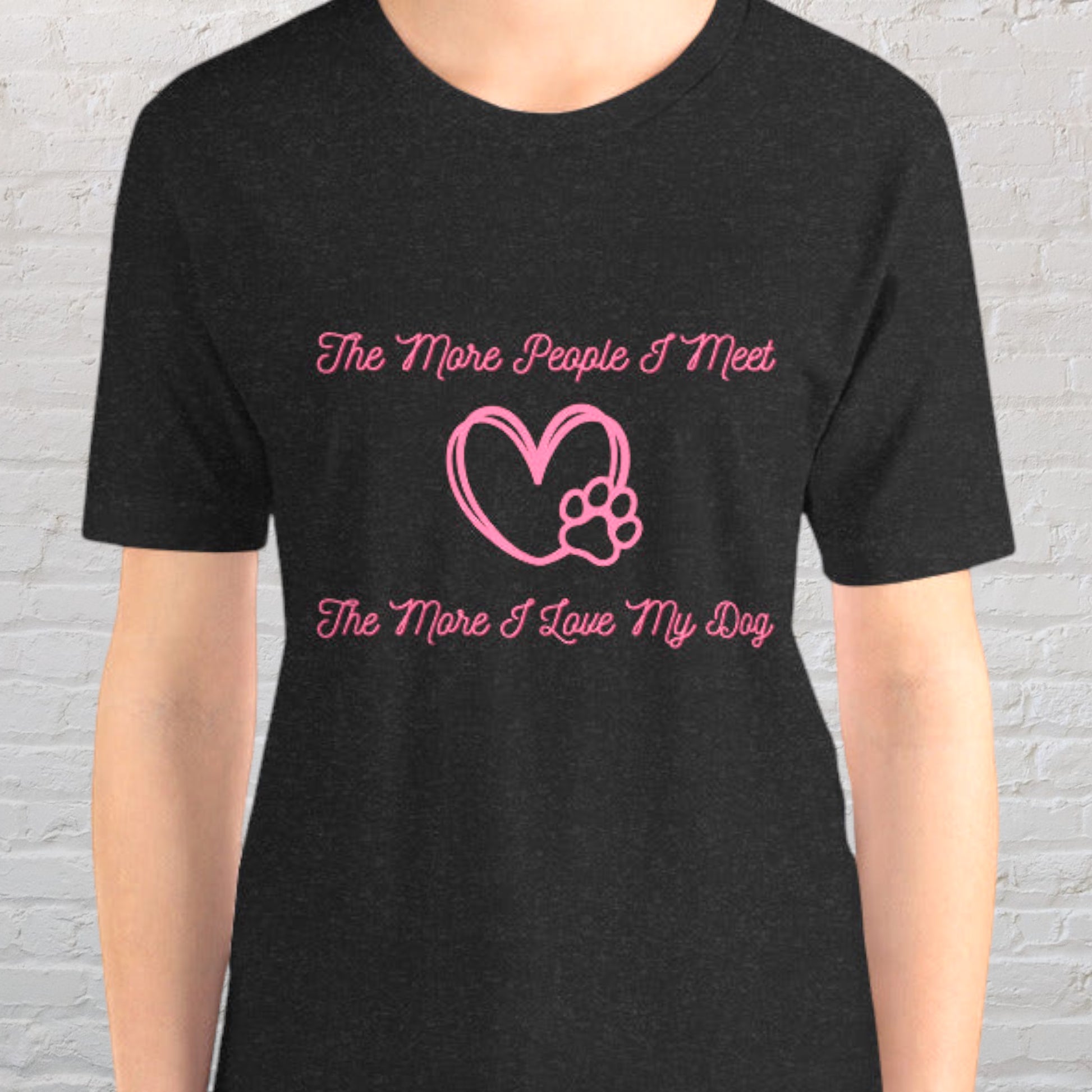 I love my dog t-shirt with pink heart and paw print
