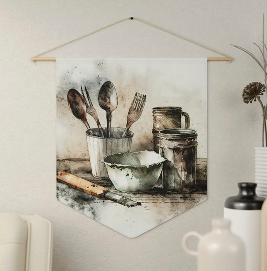 "Old Utensils" Wall Pennant - Weave Got Gifts - Unique Gifts You Won’t Find Anywhere Else!