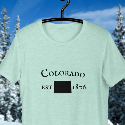 State of Colorado t-shirt with outline and est. date
