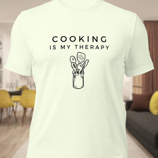 "Cooking Is My Therapy" T-Shirt for Culinary Lovers