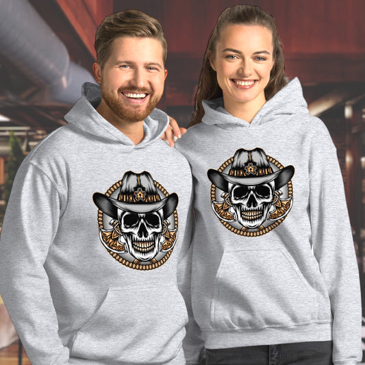 "Skull Western Cowboy" Hoodie - Weave Got Gifts - Unique Gifts You Won’t Find Anywhere Else!