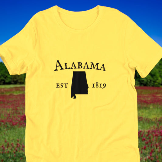 Alabama shirt with state outline and est. 1819 design
