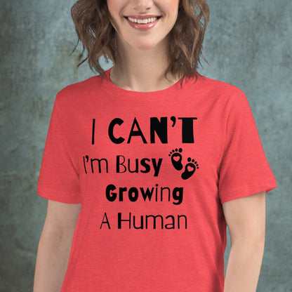 Pregnancy t-shirt with cute baby feet graphics
