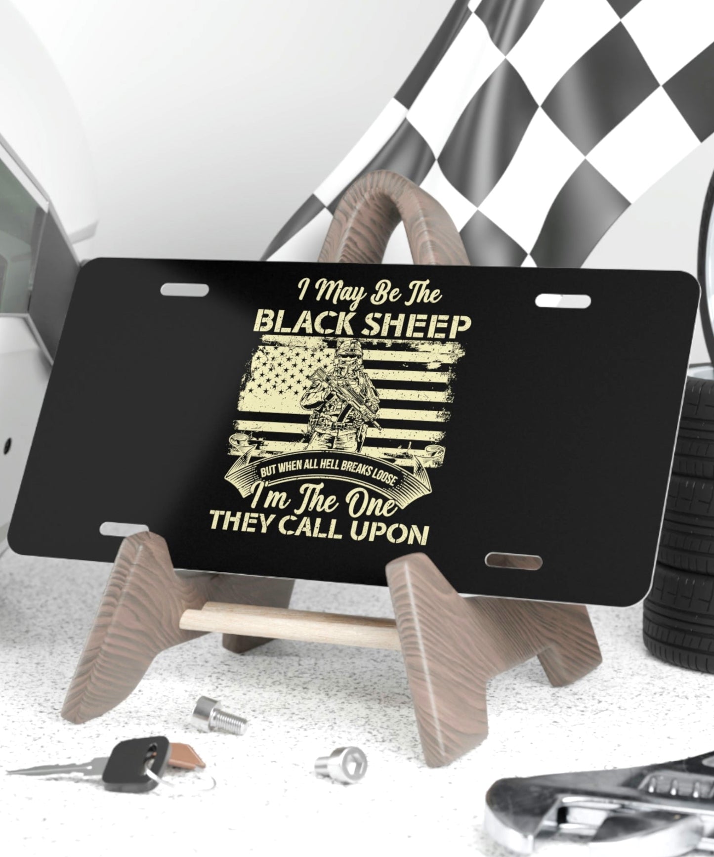 "Black Sheep Soldier" License Vanity Plate - Weave Got Gifts - Unique Gifts You Won’t Find Anywhere Else!