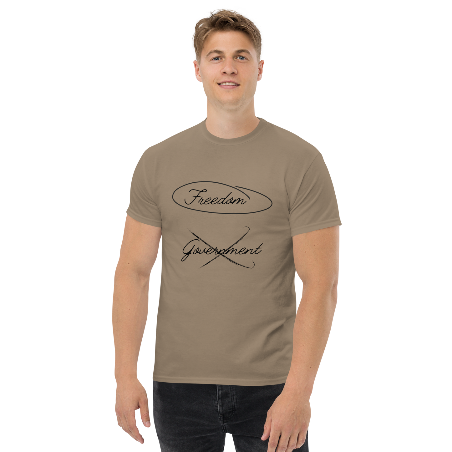 Veteran t-shirt with freedom-focused graphic
