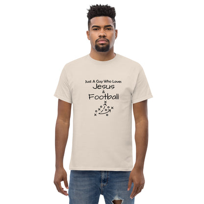 "Just A Guy Who Loves Jesus & Football" T-Shirt - Weave Got Gifts - Unique Gifts You Won’t Find Anywhere Else!