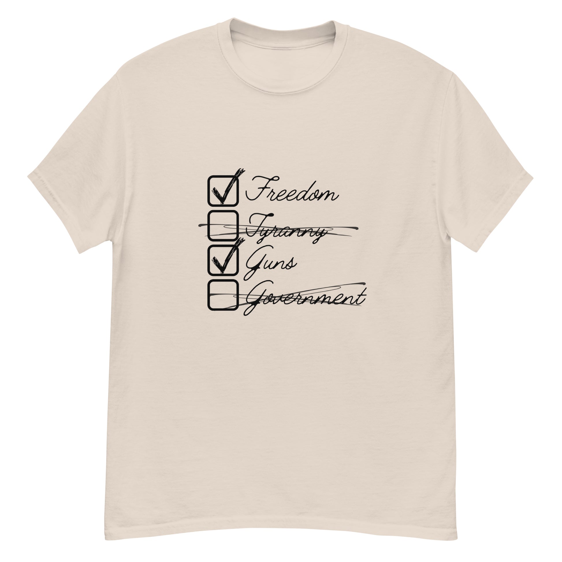 "Freedom, Tyranny, Guns & Government" Men's T-Shirt - Weave Got Gifts - Unique Gifts You Won’t Find Anywhere Else!