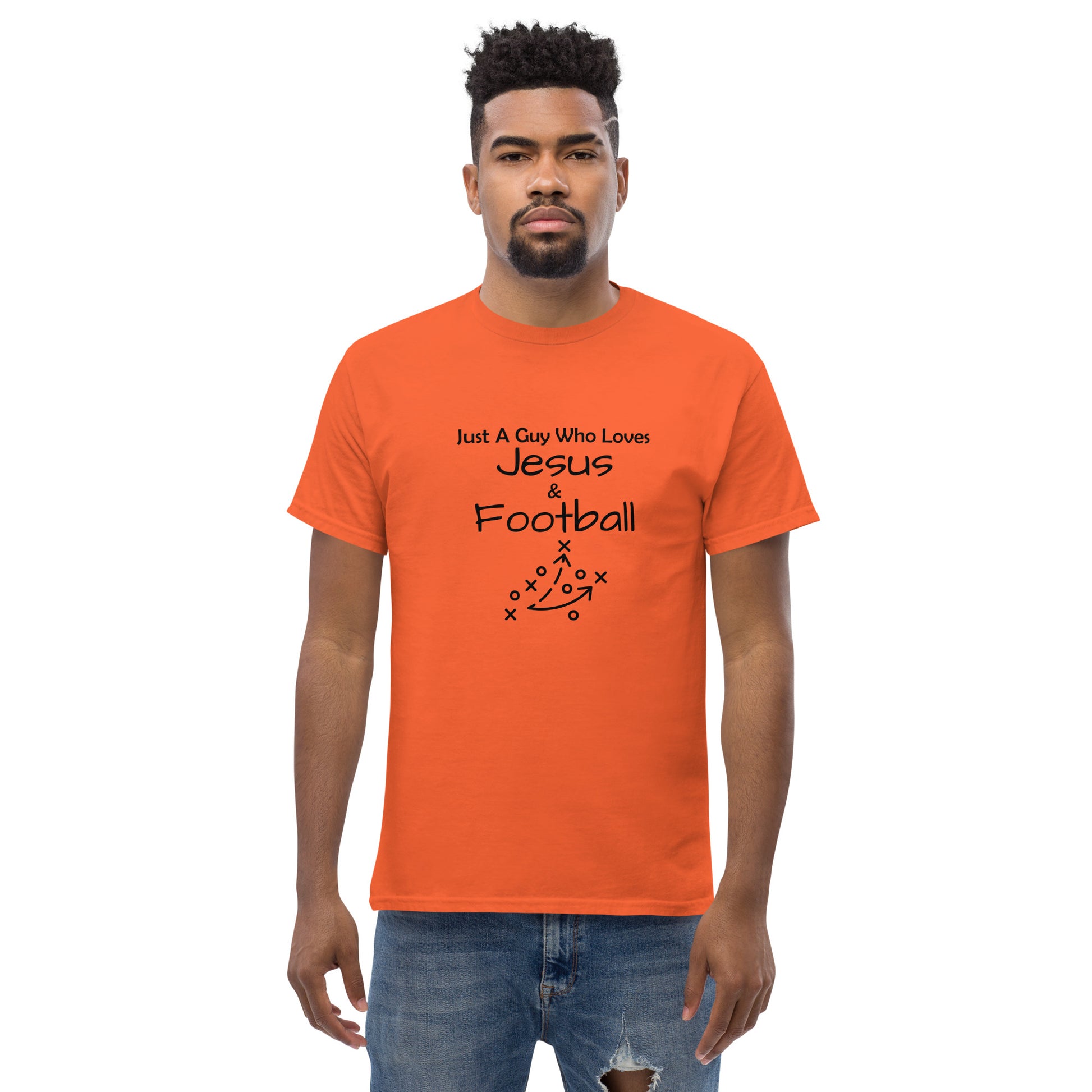 Football play drawing t-shirt for Christians
