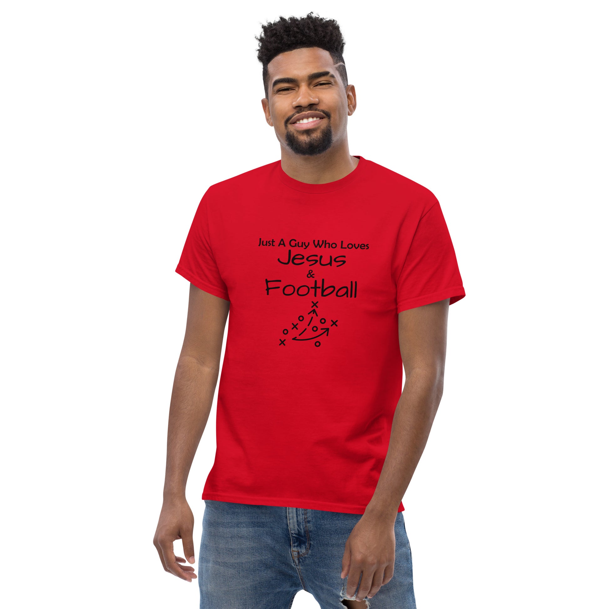 Comfortable Jesus and football shirt
