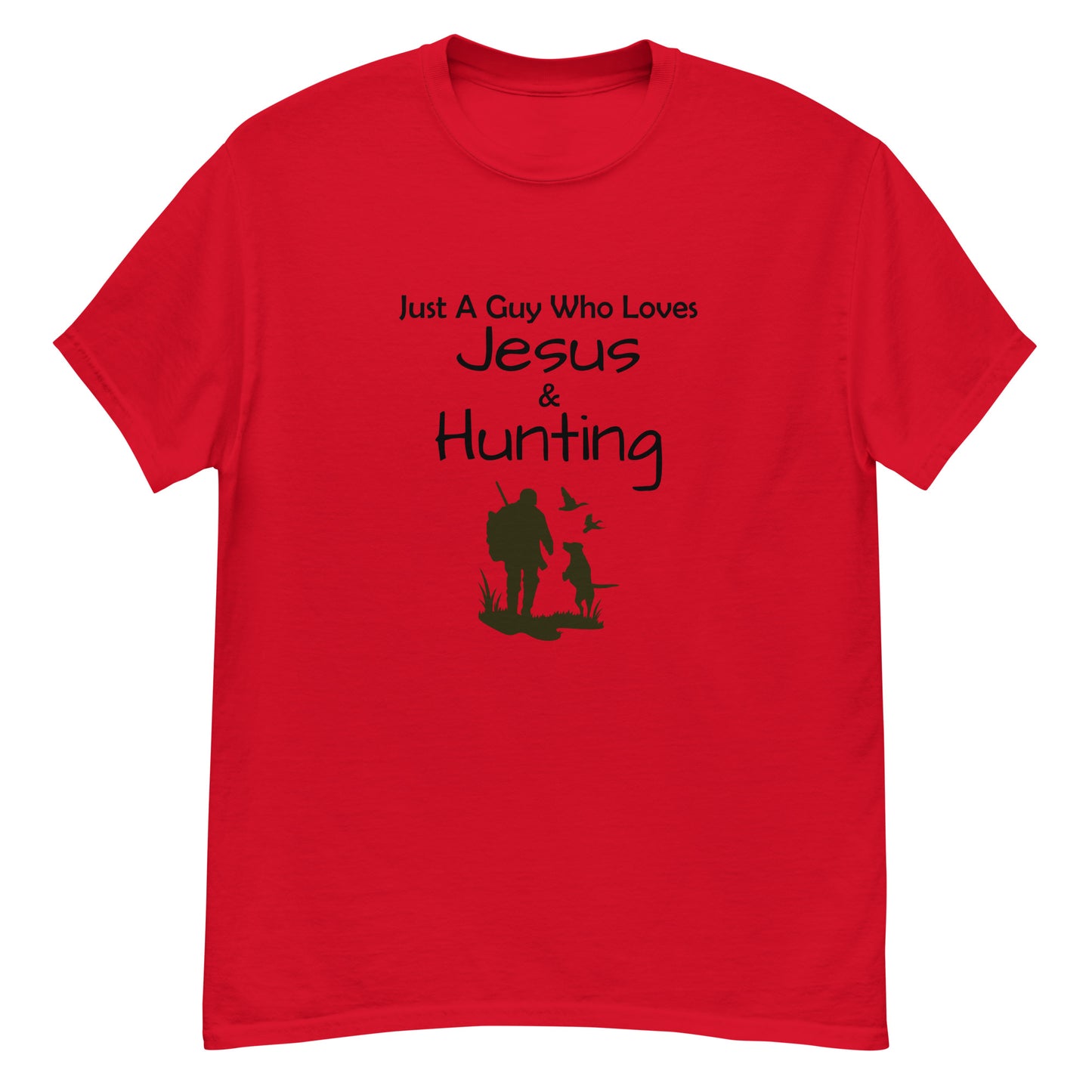 "Just A Guy Who Loves Jesus & Hunting" T-Shirt - Weave Got Gifts - Unique Gifts You Won’t Find Anywhere Else!