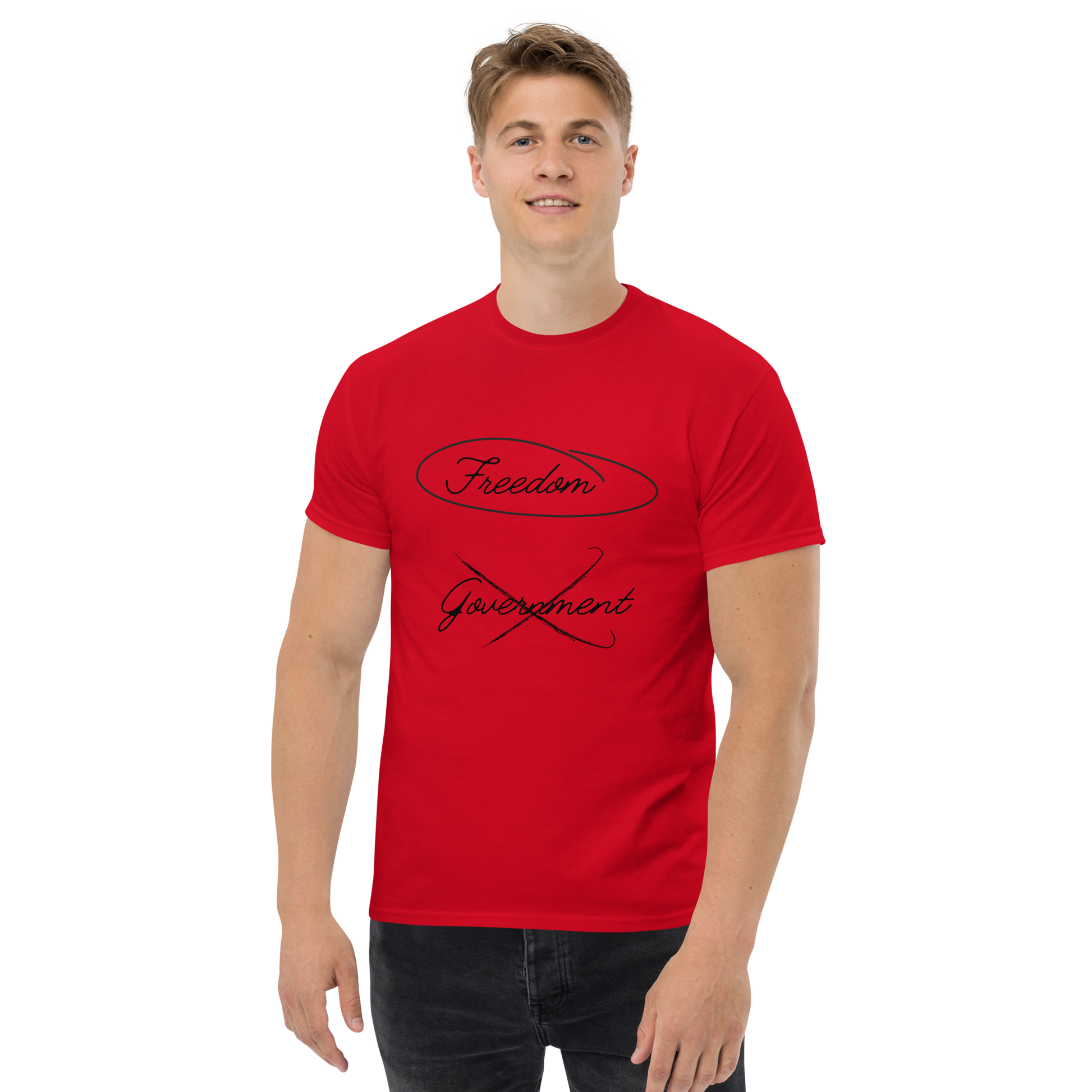 Patriotic dad shirt with bold freedom design
