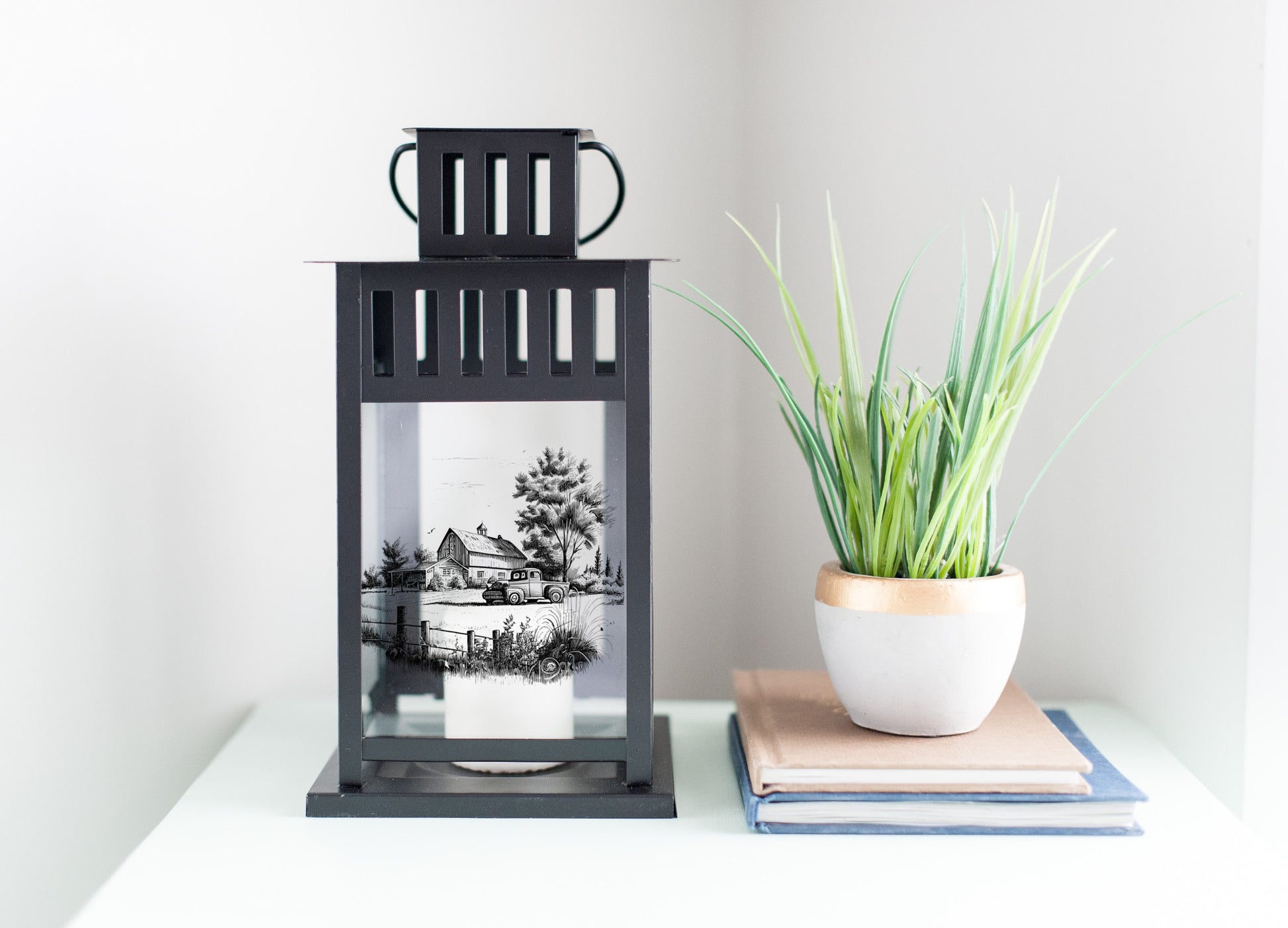 "Vintage Farm" Lantern Décor - Weave Got Gifts - Unique Gifts You Won’t Find Anywhere Else!