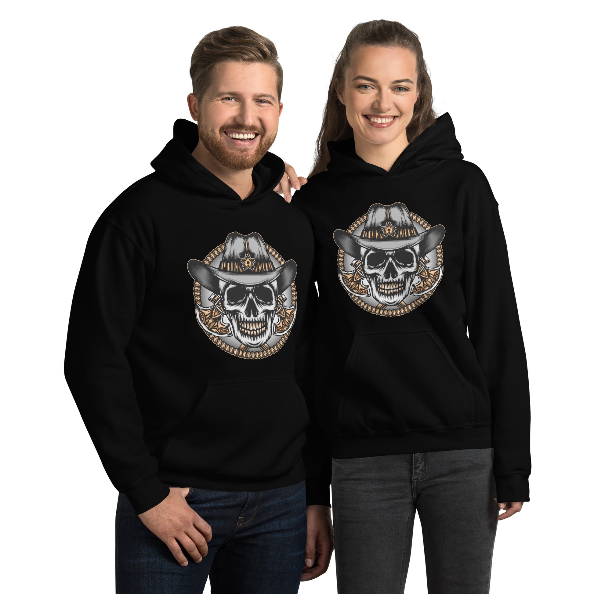 "Skull Western Cowboy" Hoodie - Weave Got Gifts - Unique Gifts You Won’t Find Anywhere Else!