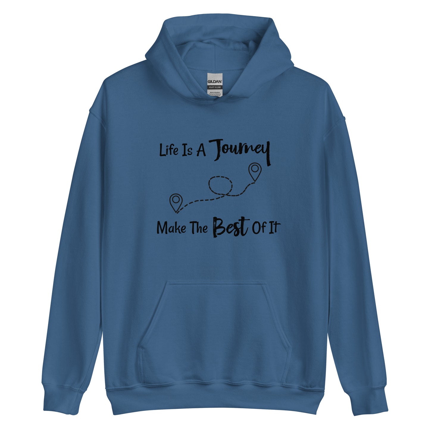 Uplifting life journey hoodie with positive quote
